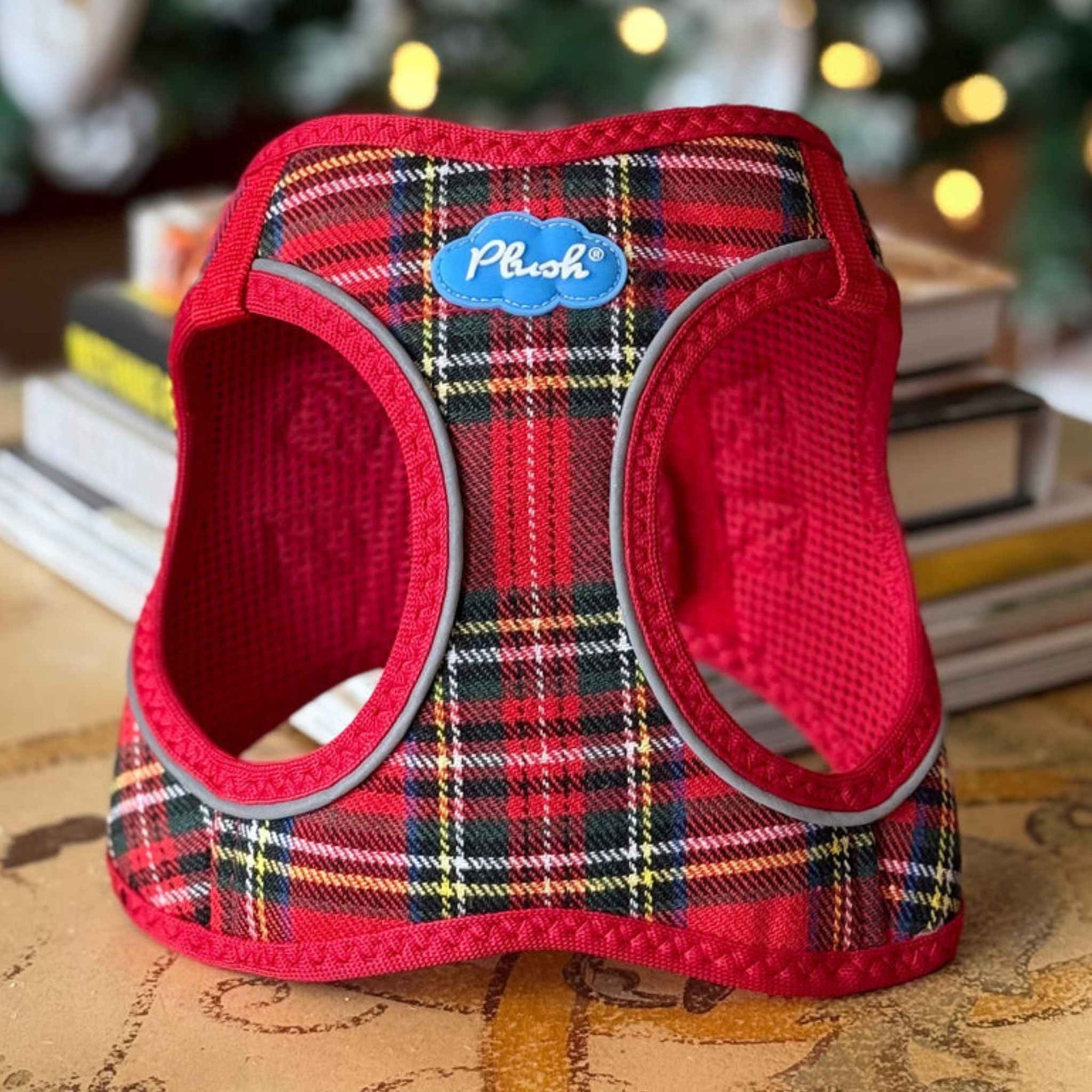 Plush Step In Dog Harness - Red Plaid