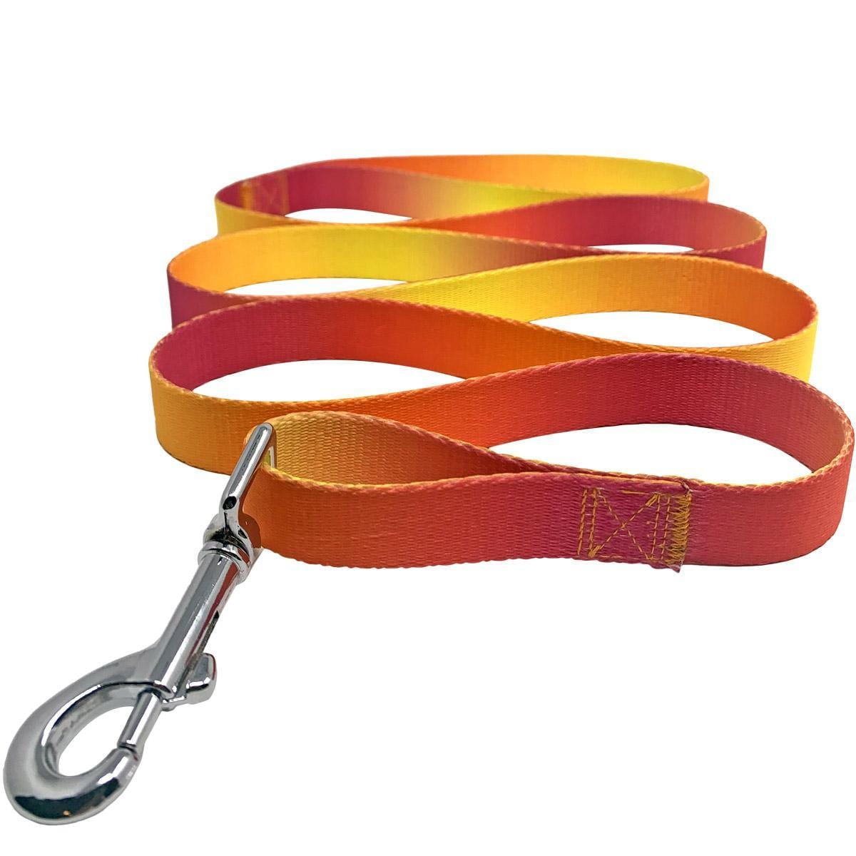 Raspberry Pink and Orange American River Ombre Dog Leash - Raspberry Pink and Orange