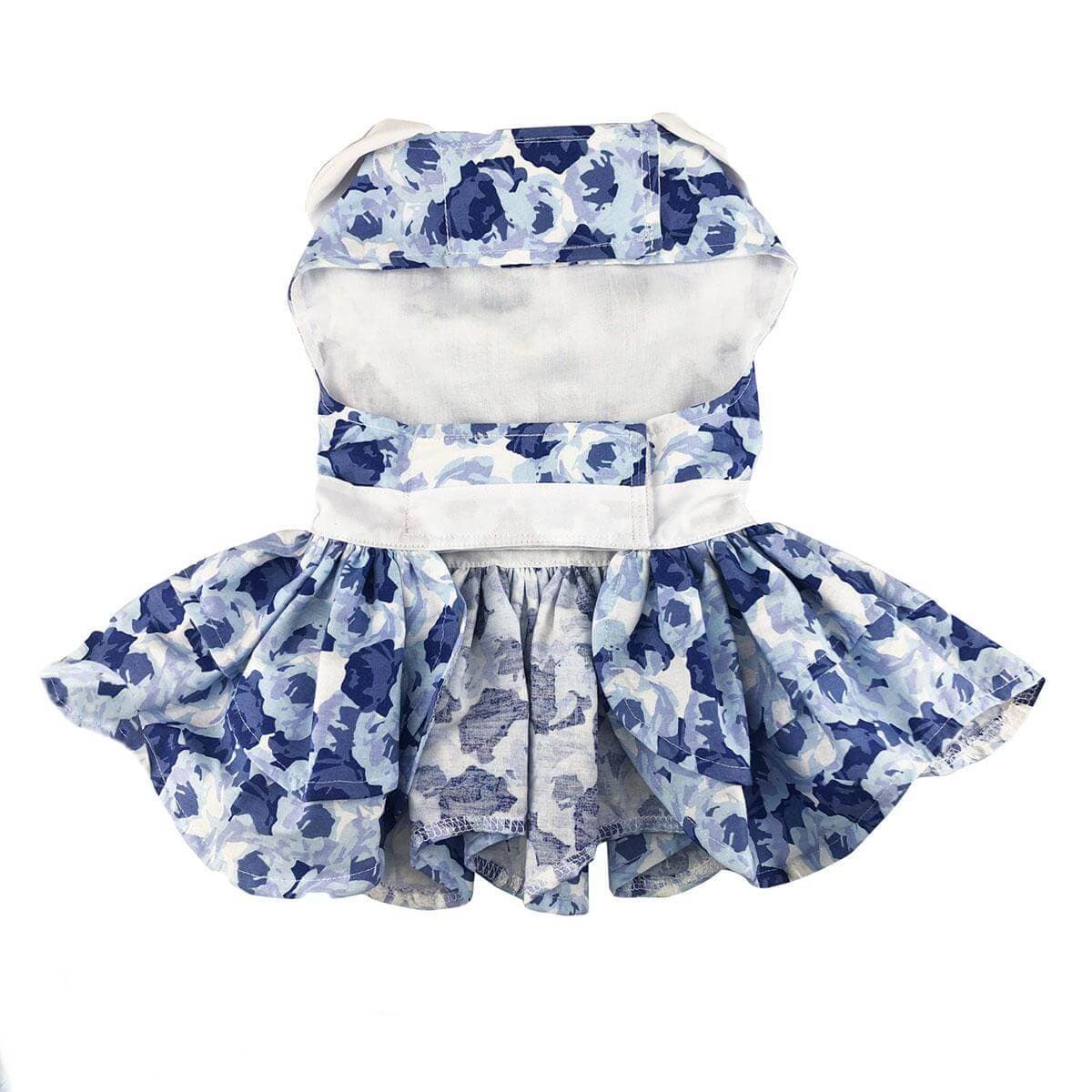 Doggie Design Blue Rose Dog Dress with Matching Leash