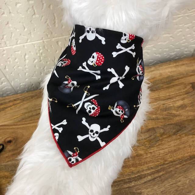 Raise the Jolly Roger Pirates Dog Bandana 